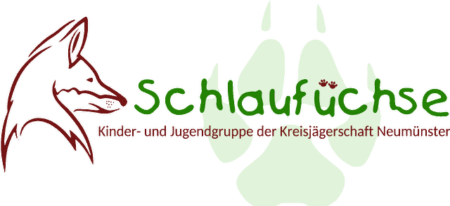 Schlaufüchse – Kinder- und Jugendgruppe der Kreisjägerschaft Neumünster (Logo mit Fuchskopf und Pfotenabdruck)